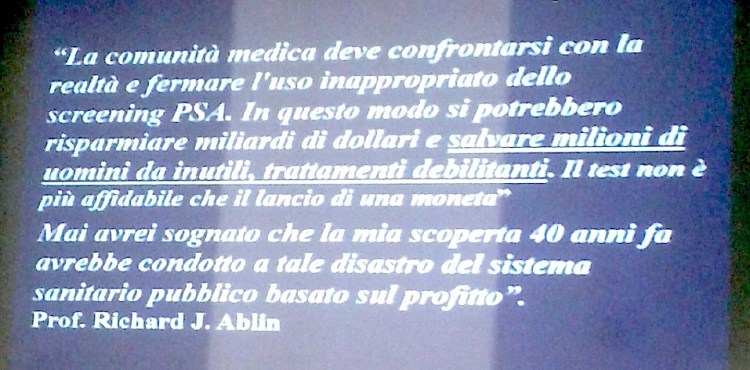 Test PSA e dichiarazione dott. Albin