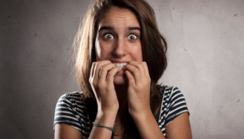 young woman scared