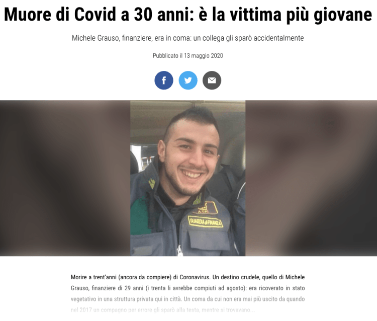 Il resto del Carlino - in coma muore per Covid2