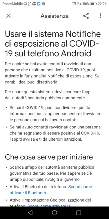 Info app Covid 19 su Android