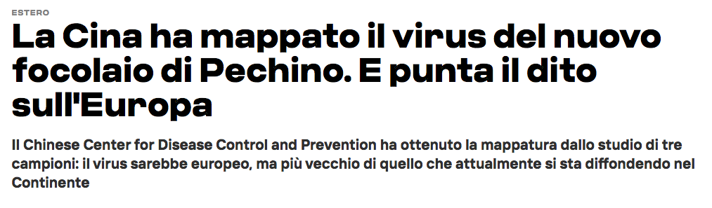 Cina mappato nuovo virus a Pechino